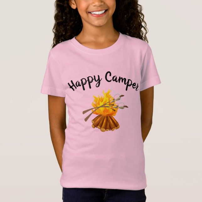 Girls T-Shirt-Happy Camper T-Shirt (Front)