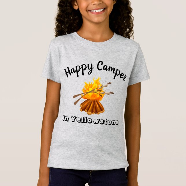 Girls T-Shirt-Happy Camper T-Shirt (Front)