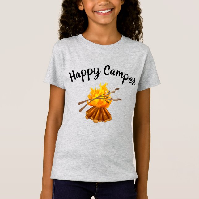 Girls T-Shirt-Happy Camper T-Shirt (Front)