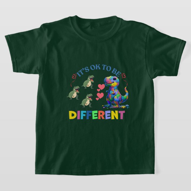 Girls' T-Shirt – It's OK to Be Different 🦕💖 (Laydown)