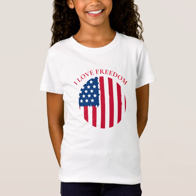 Girls T-Shirt-Patriotic T-Shirt (Front)