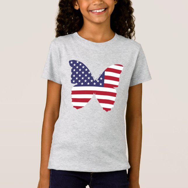 Girls T-Shirt-Patriotic T-Shirt (Front)
