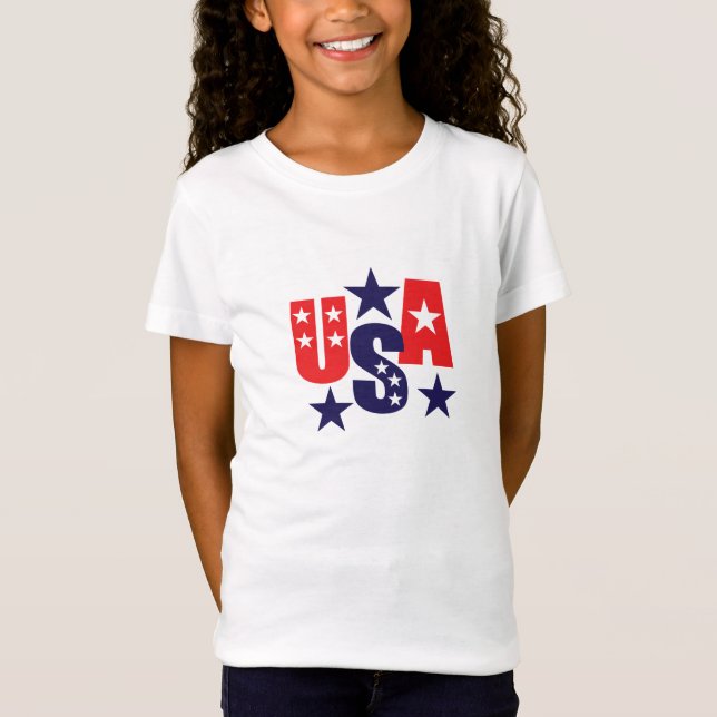 Girls T-Shirt-Patriotic T-Shirt (Front)