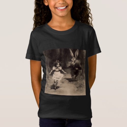 Girls T_shirt  TALL TALES Alice  her Rabbit