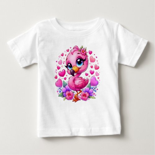 Girls T_shirt with Cute Flamingo Print
