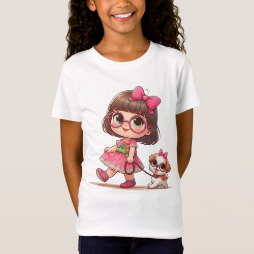 girls T_shirt with Cute illustration 