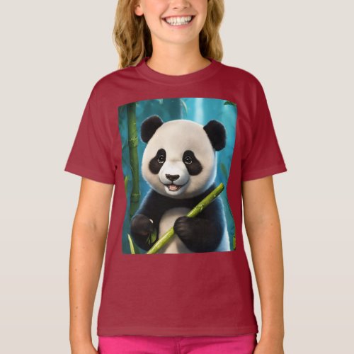 Girls T_shirt with panda design