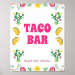 Girls Taco Twosday Floral Fiesta Birthday Sign at Zazzle