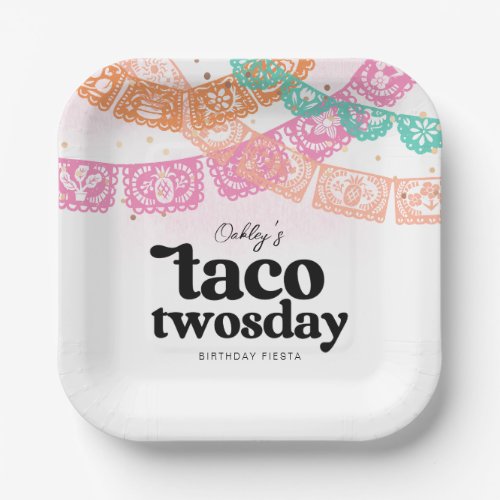 Girls Taco Twosday Party Plates
