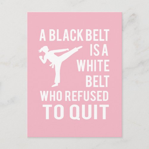 Girls Taekwondo Karate Black Belt Congratulations Postcard