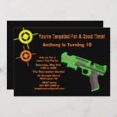 Girls Target Laser Tag Birthday Party Invitation (Front/Back)
