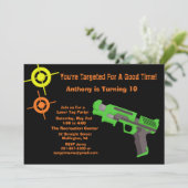 Girls Target Laser Tag Birthday Party Invitation (Standing Front)