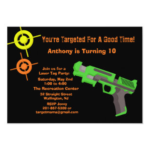girls laser tag invitations