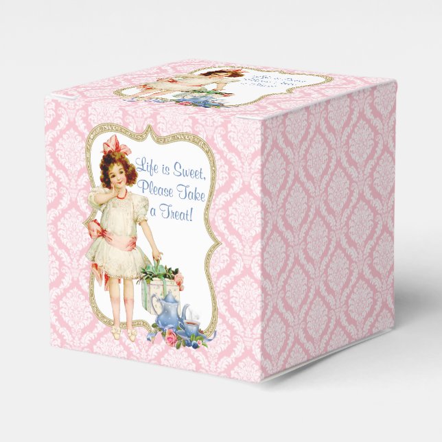 Girls Tea Party Favor Boxes (Front Side)