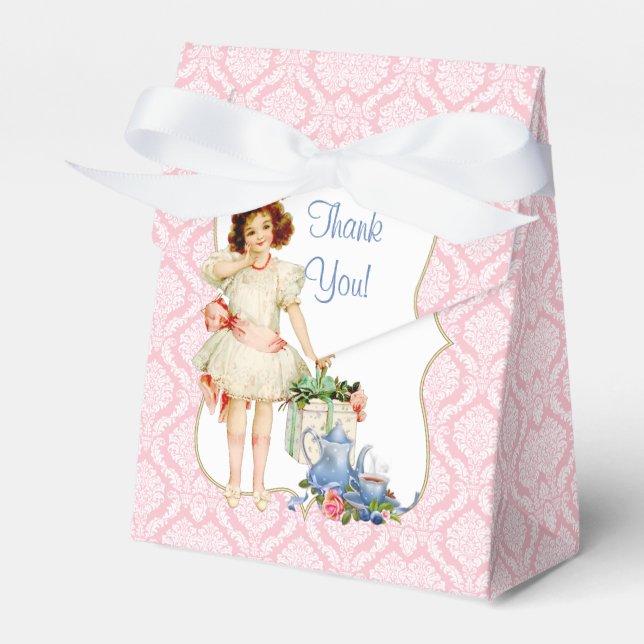 Girls Tea Party Favor Boxes (Front Side)