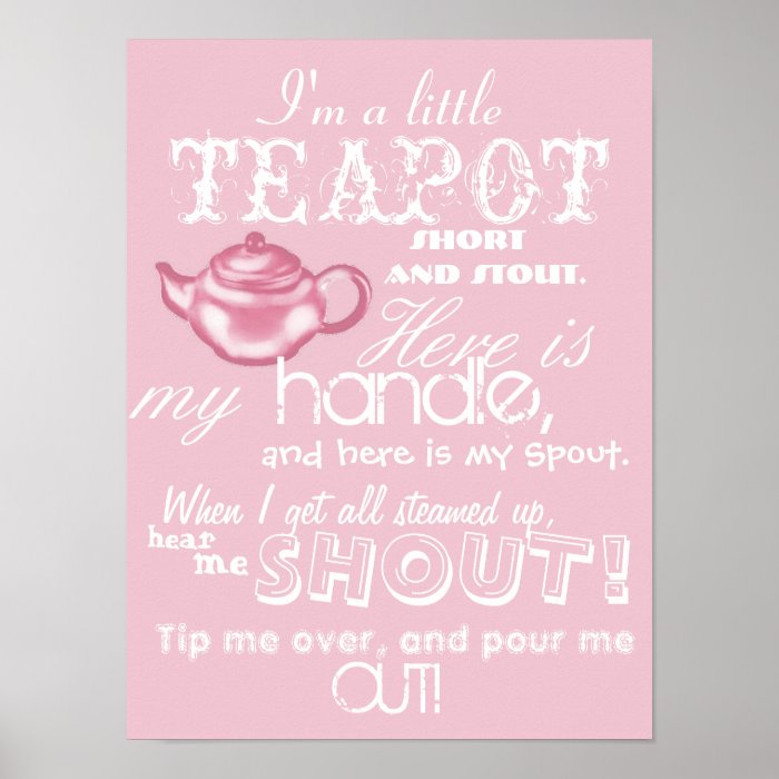Girls tea party room decor poster