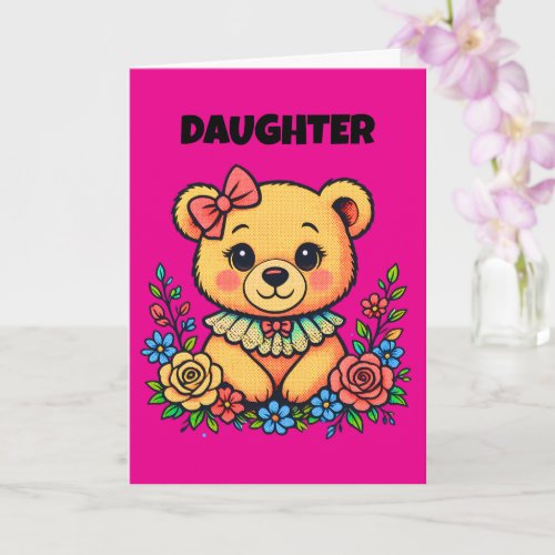 Girl's Teddy Pop art Card