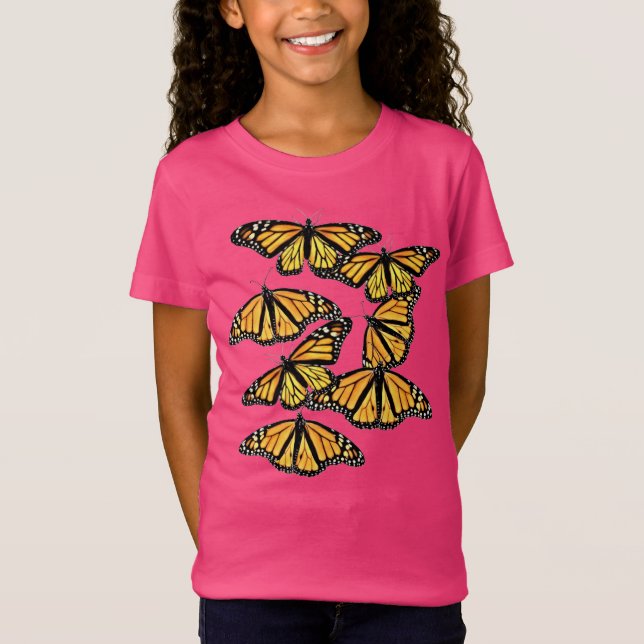 Girls Tee Lots of Monarchs (Front)