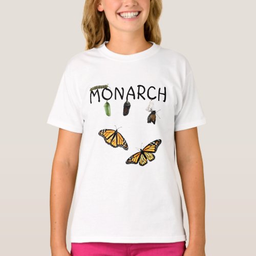 Girls Tee Monarch Life Cycle