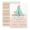 Girls TeePee Baby Shower Invitations