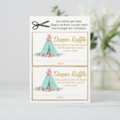 Girls TeePee Diaper Raffle Tickets (Standing Front)