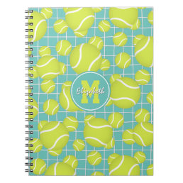 girls tennis balls w net detail personalized notebook