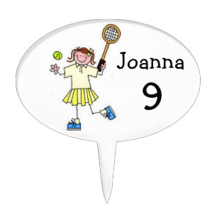 Girls Tennis Birthday Cake Pick