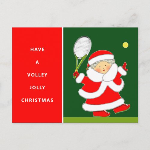 Girls Tennis Christmas Holiday Postcard