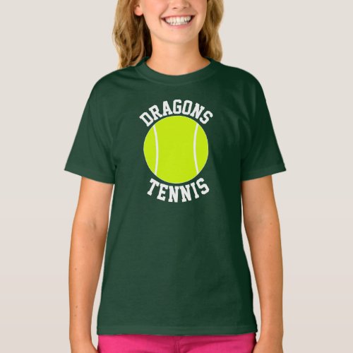 Girls Tennis Custom Team Name or Text T_Shirts