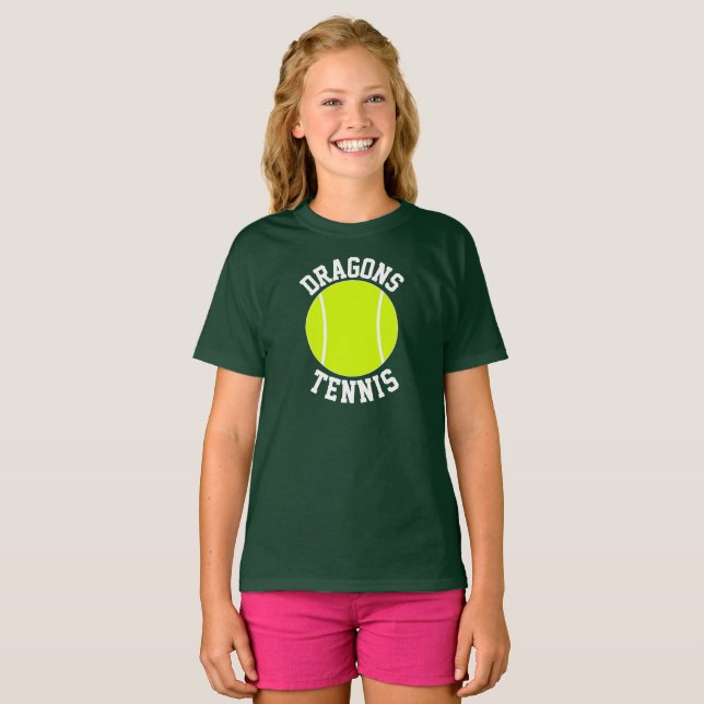Girls' Tennis Custom Team Name or Text T-Shirts Zazzle