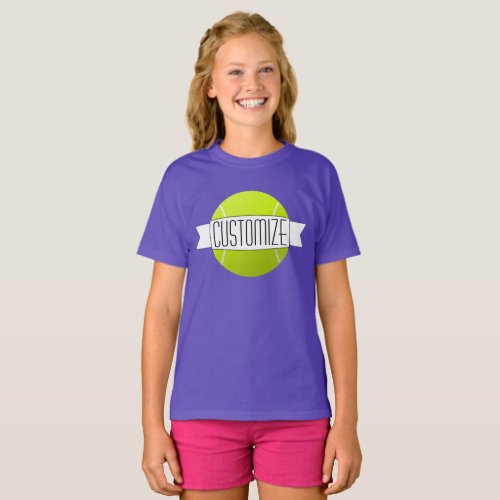 Girls Tennis Custom Text Team T_shirts