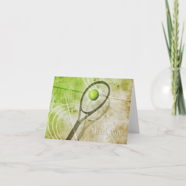 Girl's tennis personalized thank you card (Front)