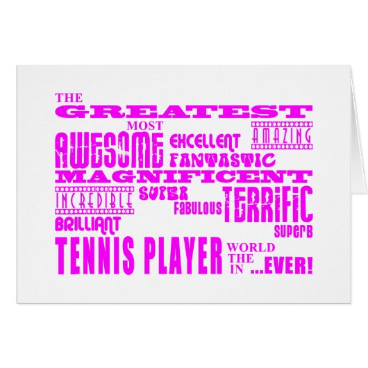 Girls Tennis : Pink Greatest Tennis Player (Front Horizontal)