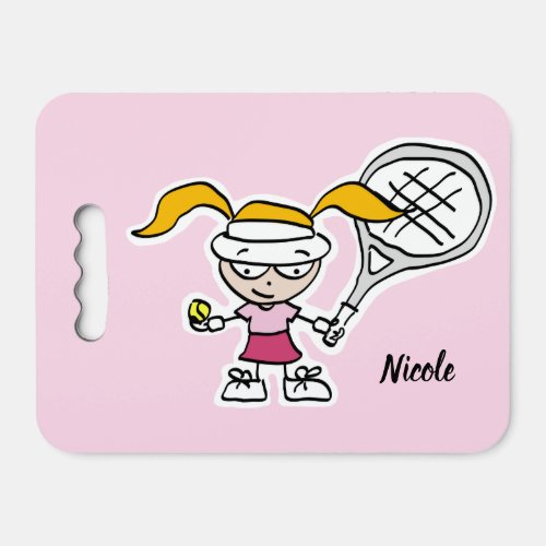 Girls tennis player bench seat cushion for match
