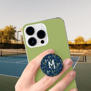 Girls tennis volleyball Ace word cloud green blue PopSocket