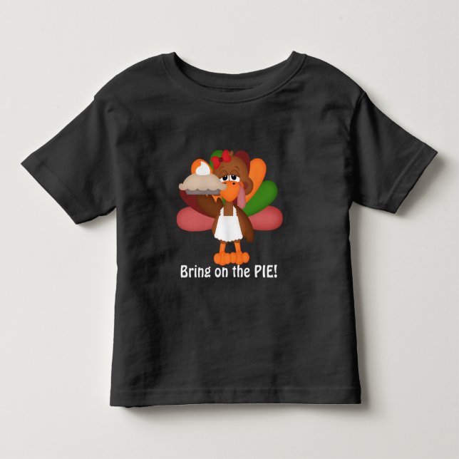 Girl's Thanksgiving Turkey Holiday pie t-shirt (Front)