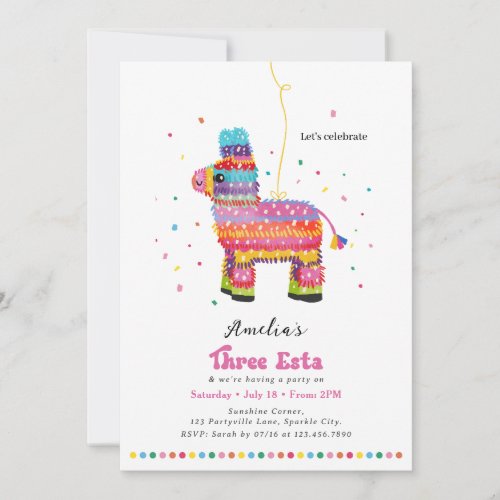 Girls Three Esta Birthday Invitation