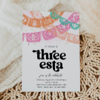 Girl's Three Esta Birthday Invitation
