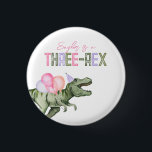 Girl's Three-Rex Party Button<br><div class="desc">Dinosaur Party Button

Ready to be personalized by you!</div>