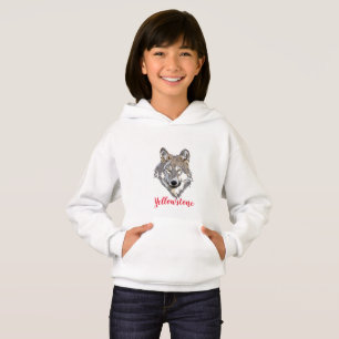 Girl's Top Hooded Sweatshirt Yellowstone Wolf