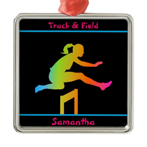 Girls Track and Field Ceramic Ornament