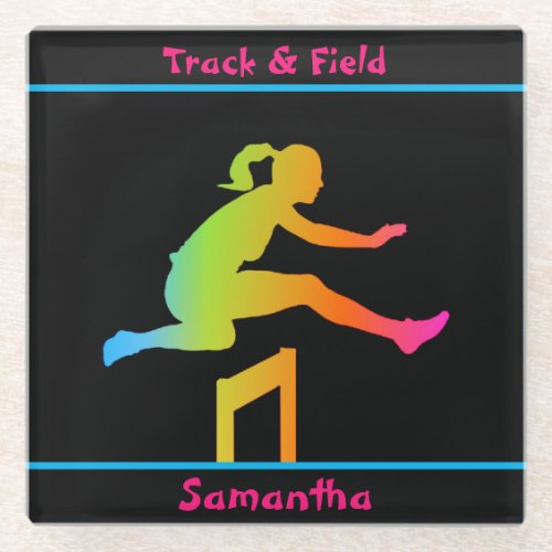 Girls Track and Field   Glass Coaster
