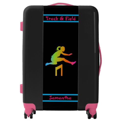 Girls Track and Field Hurdling Luggage