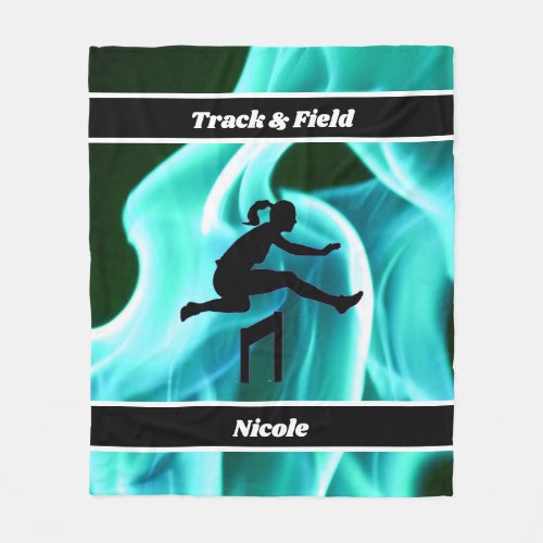 Girls Track and Field Smokey Abstract Fleece Blanket