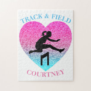 Girls Track & Field Heart Jigsaw Puzzle