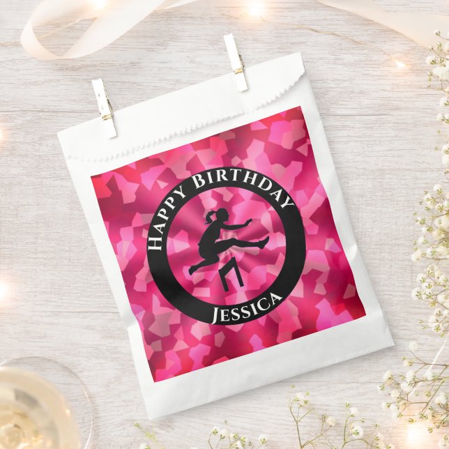 Girls Track & Field Pink Camo    Favor Bag (Clipped)