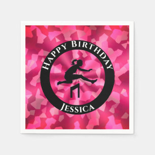 Girls Track & Field Pink Camo   Napkins