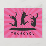 Girl's Trampoline Bounce House Birthday Thank You Postcard