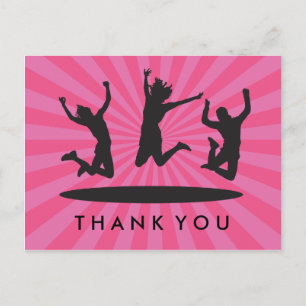Girl's Trampoline Bounce House Birthday Thank You Postcard