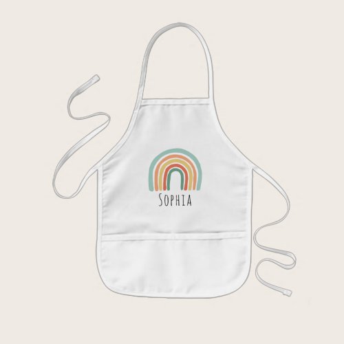 Girls Trendy and Cute Pink Boho Rainbow Kids' Apron